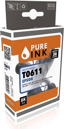 Actual product image Pure Ink EPST0611BK PI EPSON T0611 DX/ST Ink black rebuilt 250pages Chip 8ml (FC)