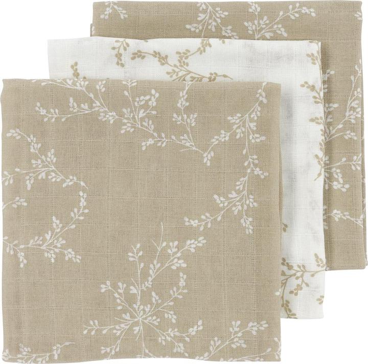 Meyco 3-pack Mullwindeln Branches sand (70 cm, 70 cm)