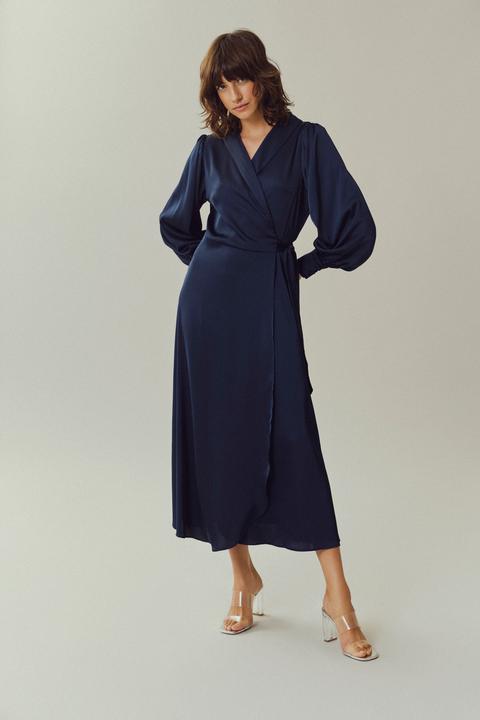 Produktbild Vila Langärmeliges Midi Wickelkleid (36)