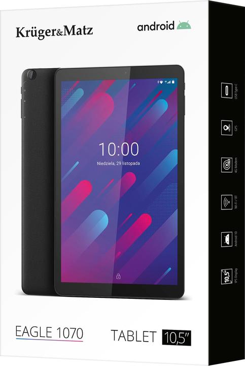 Produktbild Krüger&Matz Kruger & Matz EAGLE 1070 tablet (4G, 10.50", 128 GB, Schwarz)