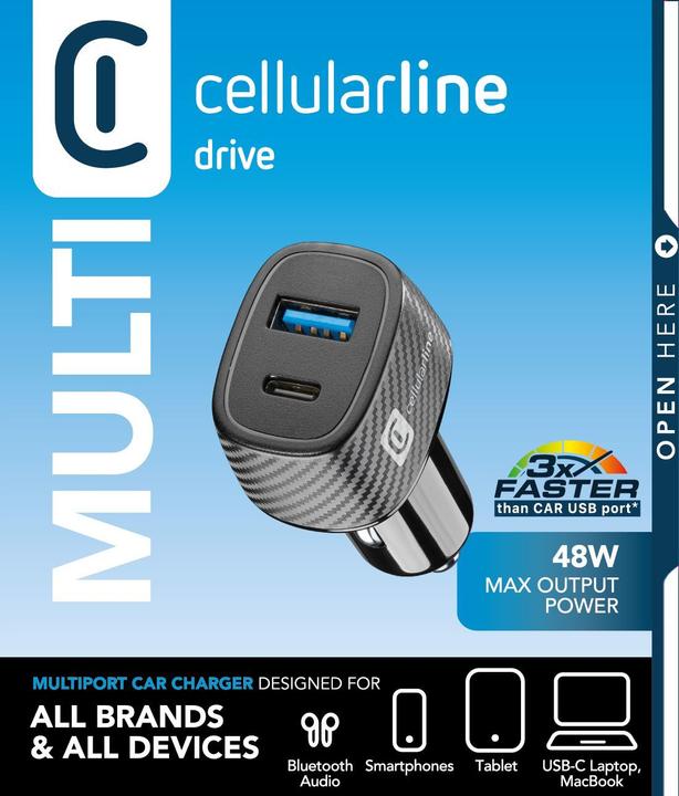 Immagine prodotto Cellularline Car Multipower Ultra - iPhone, Samsung, Xiaomi, Oppo and other Smartphones and Tablets