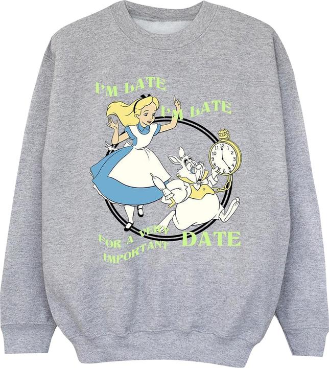 Disney Mädchen Alice im Wunderland Ich bin spät dran Sweatshirt