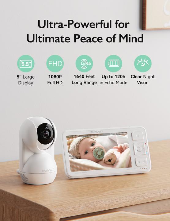 Produktbild Momcozy Video Baby Monitor BM03 5,5 inch (Babyphone Audio, 500 m)