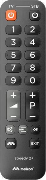 Meliconi Speedy 2+ IR Wireless TV Remote Control, TV Tuner, Set-top box TV Buttons (Télécommande universelle)