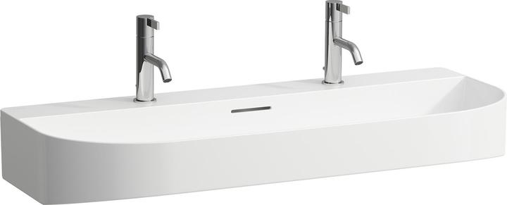 Laufen Sonar washbasin undermount, 2 tap holes, with overflow, 1000x420mm, H810347 (420 mm, 1000 mm)