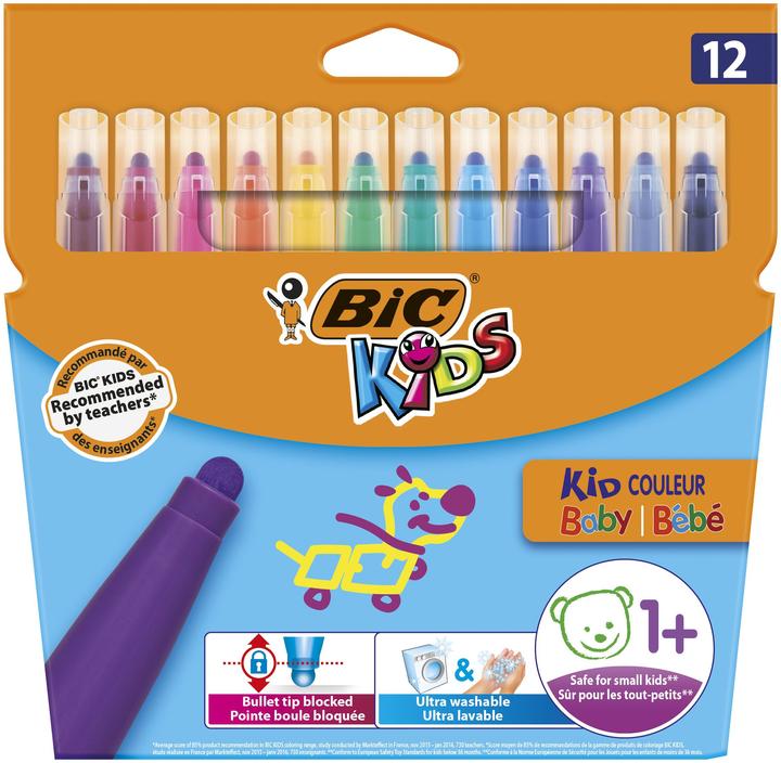 Image du produit Bic Kids Fibre Crayons Couleur Baby (Multicolore, 12 x)