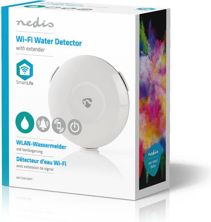 Image du produit Nedis WIFIDW10WT Détecteur d'eau Système de détection & d'alarme Avec fil & sans fil