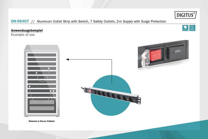 Actual product image Digitus Power strip (7 x, CEE 7/7, 2 m)