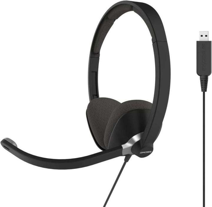 Produktbild Koss CS300 USB Communication Headsets, On-Ear, Wired, Microphone, Black (Kabelgebunden, USB-A)