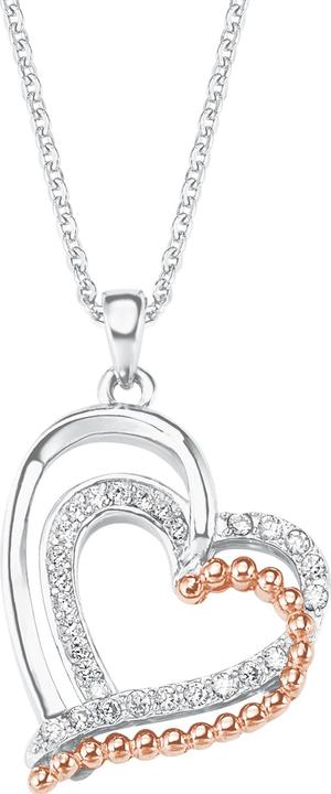 Amor Herz Halskette mit 45 cm Länge (Silber)