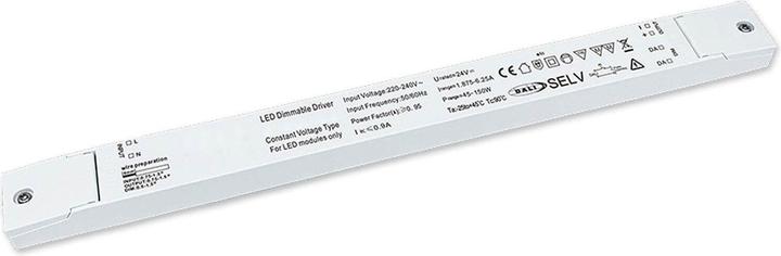 Produktbild Isoled LED PWM-Trafo 24V/DC, 0-150W, slim, Push/Dali-2 dimmbar, SELV