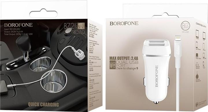 Produktbild Borofone 2x USB-A 2,4 A Stecker (BFO-BZ2-LW)