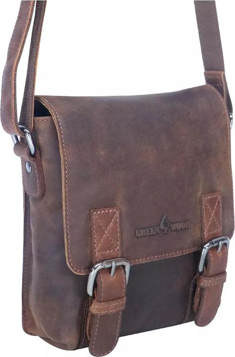 Produktbild Greenwood Herrentasche Echtleder 9 Zoll Aden Vintage Look Sandel No.1