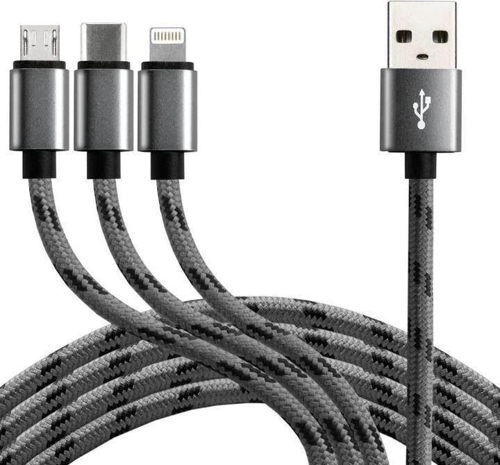 Actual product image Everactive Cable USB-C, Lightning, micro USB 1 CBB-1.2MCI szary (1.20 m, USB 2.0)