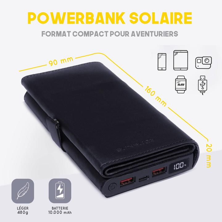Image du produit Sunslice Batterie solaire portable 8W "Electron" (10000 mAh, 8 W)