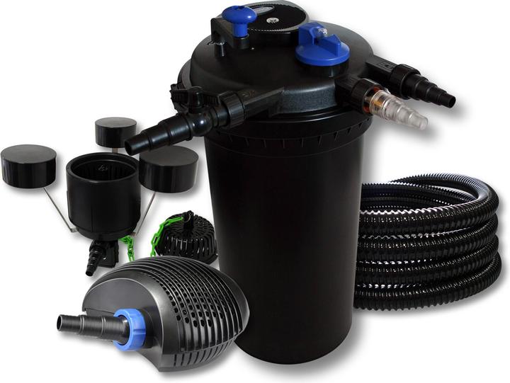 Produktbild SunSun Druckteichfilter Set 30000l 18W UVC,40W ECO Pumpe 25m Schlauch Skimmer