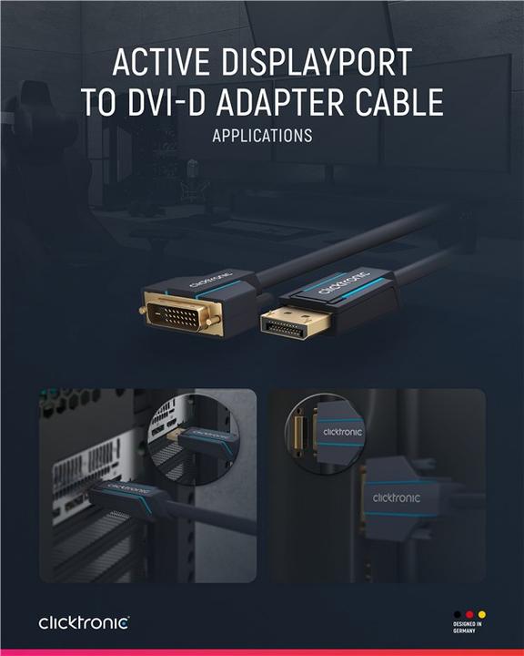 Produktbild clicktronic DisplayPort — DVI (5 m, DisplayPort, DVI)