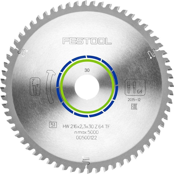Festool Speciaal zaagblad 216 x 2.3 x 30 TF64