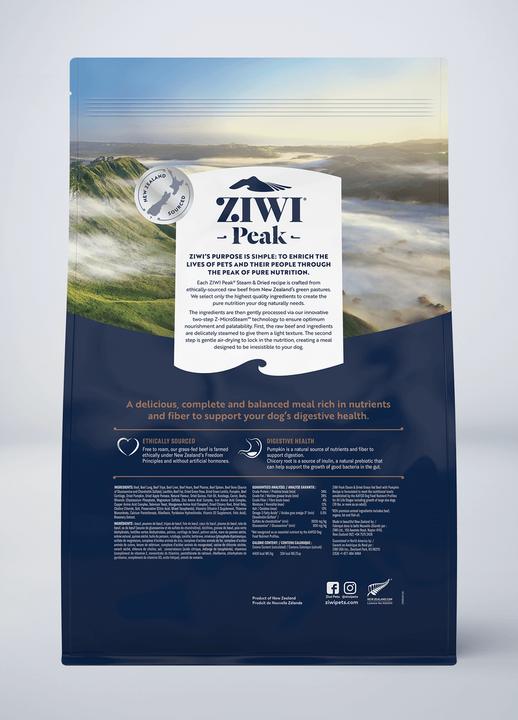 Nährwerte und Zutaten Magni Ziwipeak - Steam & dried beef, dog 3,2 kg - (zp080) (Adult, 1 Stk., 3200 g)