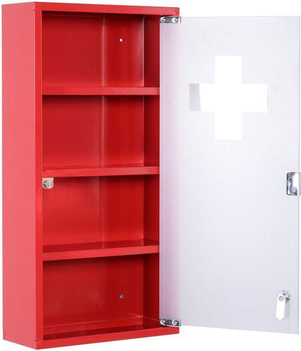 Immagine prodotto Homcom Armadietto dei medicinali con serratura (30 x 12 x 60 cm)