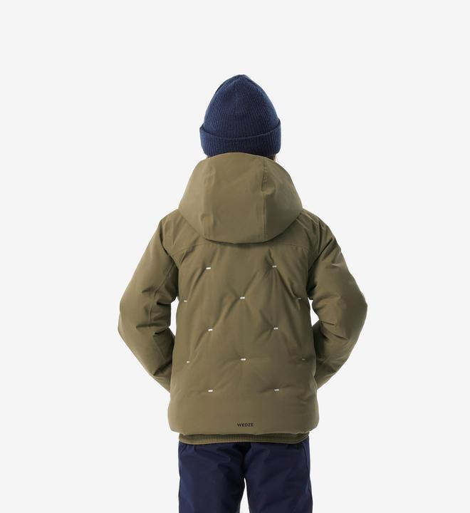 Actual product image Wedze Children's ski jacket padded warm waterproof - Piste 500 khaki (146)