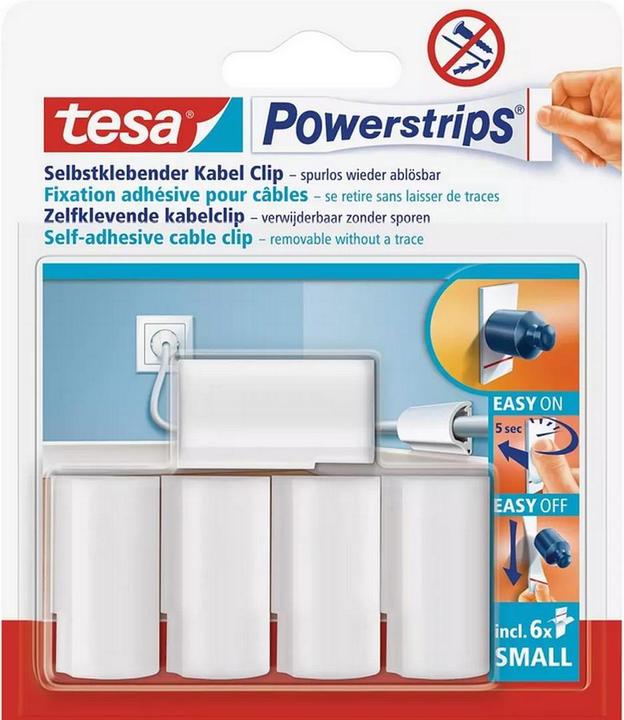 tesa 3x Powerstrips Kabelclip