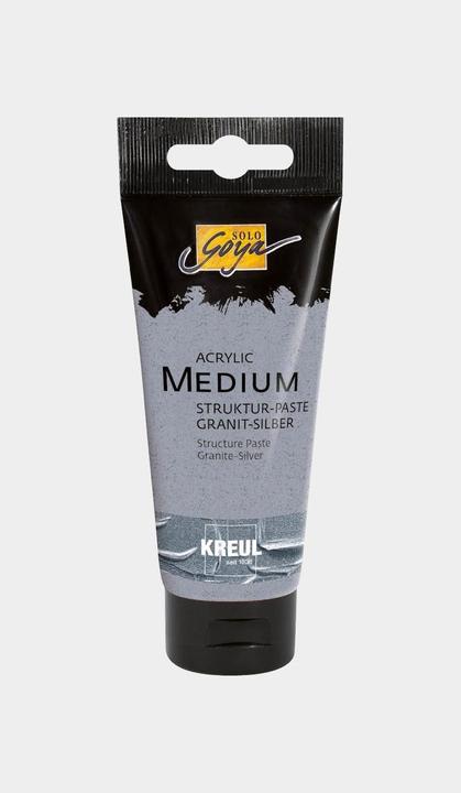 Image du produit Magni KREUL 85401 - Solo Goya Acrylic Medium, tube de 100 ml, structure paste granite silver, pasty putty (Argent, Granite, 100 ml)