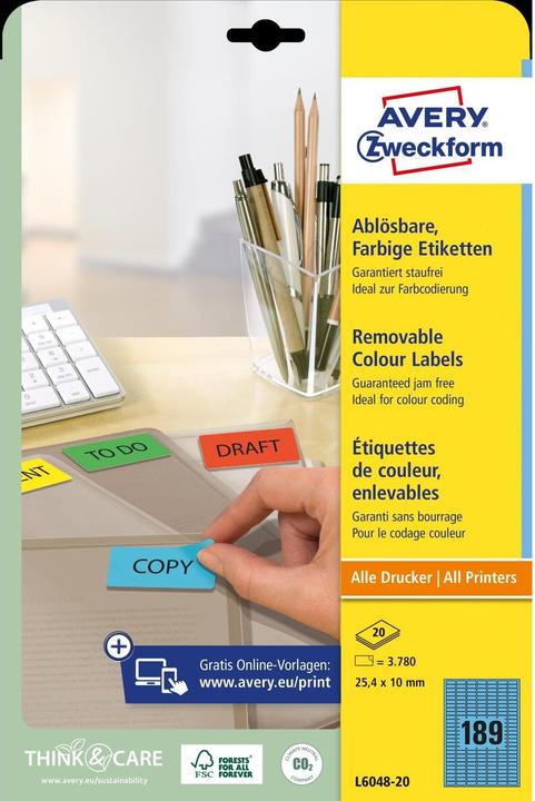 Actual product image Avery Labels 25.4x10mm