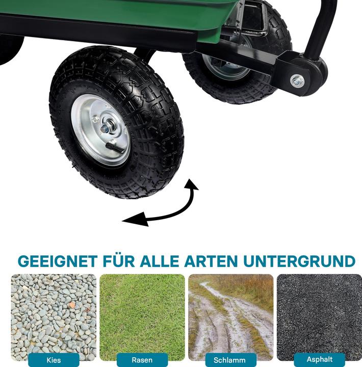 Produktbild Wiltec Gartenwagen Kippfunktion 350kg Handwagen 125l Bollerwagen Transportwagen