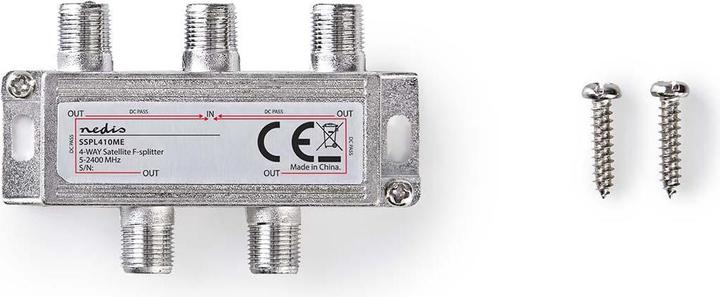 Actual product image Nedis Satellite Splitter | 5 - 2400 MHz | 11.5 dB | Number of inputs: 1 | Number of outputs: 4 | I (CAT8.1)