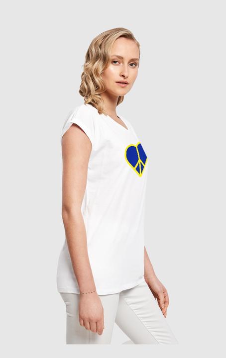 Actual product image Merchcode Ladies Peace - Heart Peace Extended Shoulder T-Shirt - 161405 (XL)