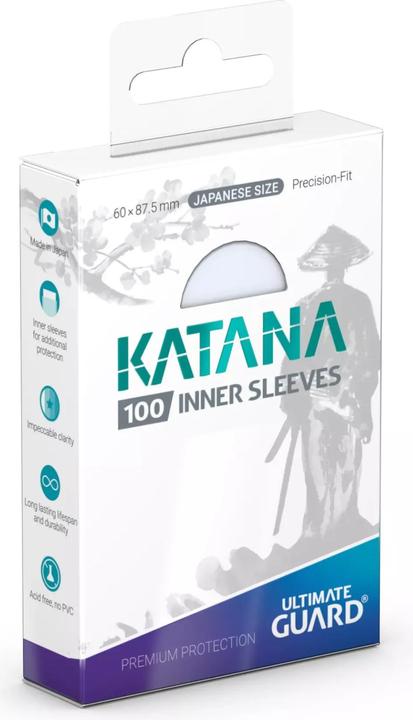 Ultimate Guard 100 pochettes Katana Inner Sleeves Japanese Size Transparent