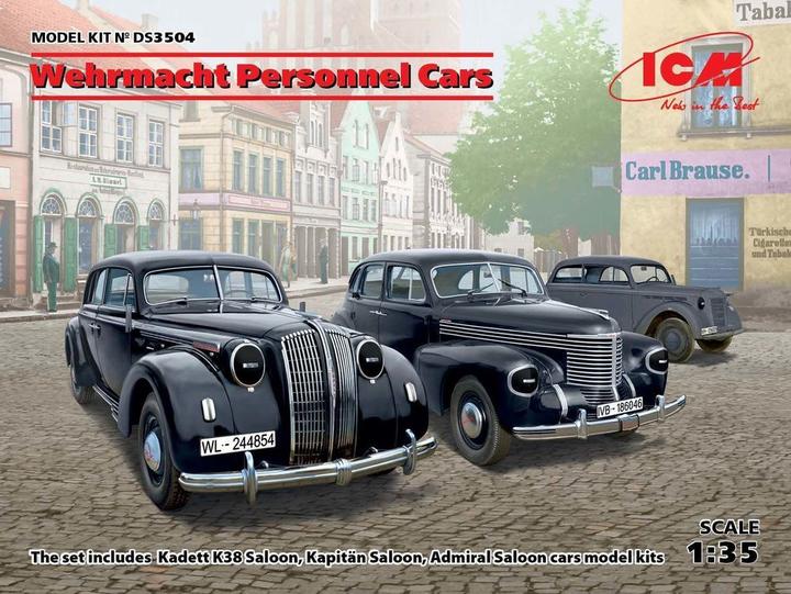 Produktbild ICM Wehrmacht Personnel Cars(Kadett K38 Salo Kapitan Saloon,Admiral Saloon)
