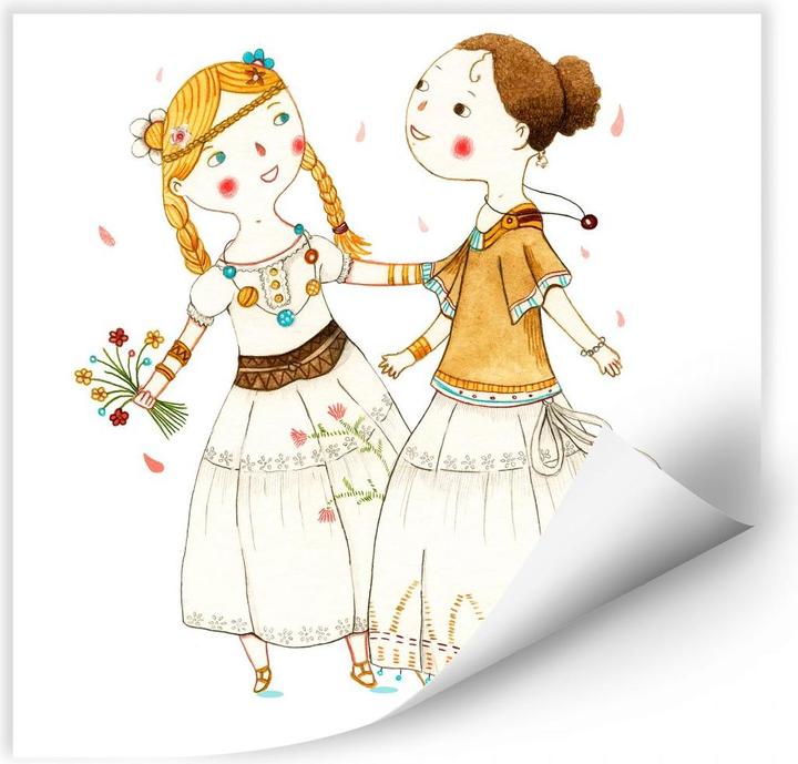 Image du produit Trenddeko Fille hippie (50 x 50 cm)