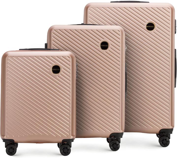 Image du produit Wittchen 3-teiliges Hartschalen-Kofferset Circle Line (96 l, Bagage à main (jusqu'à 50l), M (50 - 90l), L (90 - 115l))