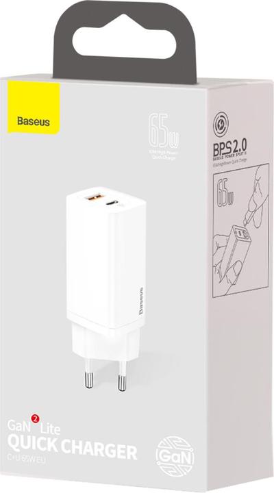 Immagine prodotto Baseus Caricabatterie rapido GaN2 LiteC+U 65W EU Bianco (65 W)