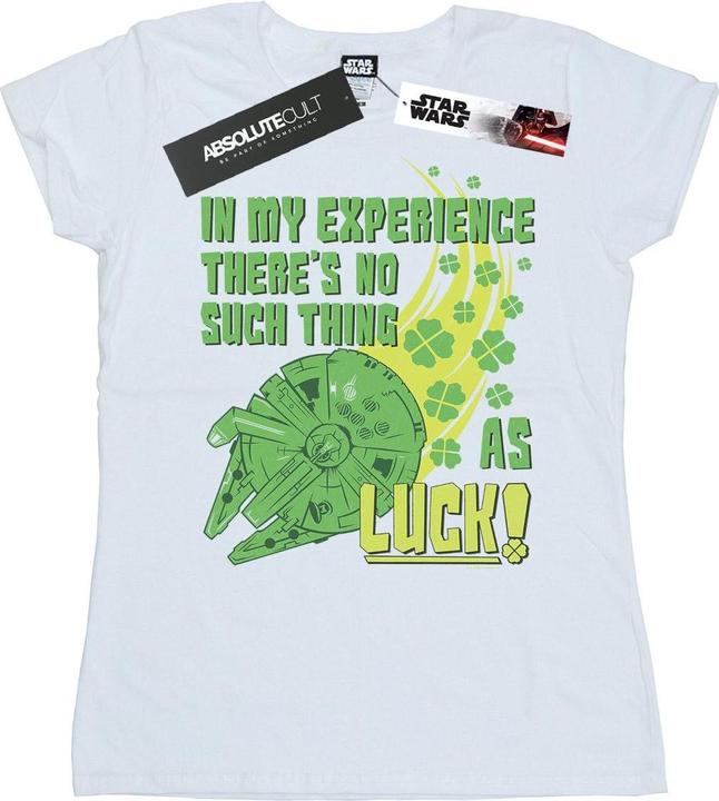 Actual product image Star Wars Womens/Ladies Millennium Falcon Shamrock Luck Cotton T-Shirt (L)