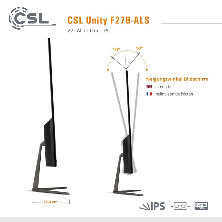 Produktbild CSL All-in-One-PC Unity F27B-ALS, QWERTZ Layout (DE) (16 GB, 1000 GB)