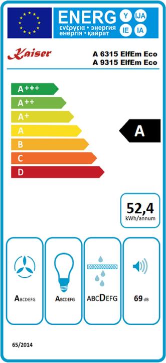Energy Label Kaiser A 9315 ElfEm Eco (Wall hood)