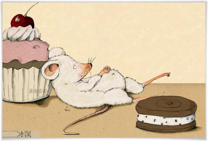 Produktbild Trenddeko Loske - Maus mit Muffin (60 x 40 cm)