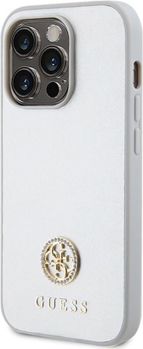 Immagine prodotto Guess GUHCP15LPS4DGPS Custodia rigida iPhone 15 Pro 6.1" srebrny/argento con logo in metallo strass (Apple iPhone 15 Pro)
