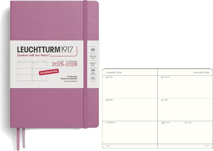 Actual product image Leuchtturm1917 LEUCHTTURM 3T/S MED.18mon D.ROSE (A5)