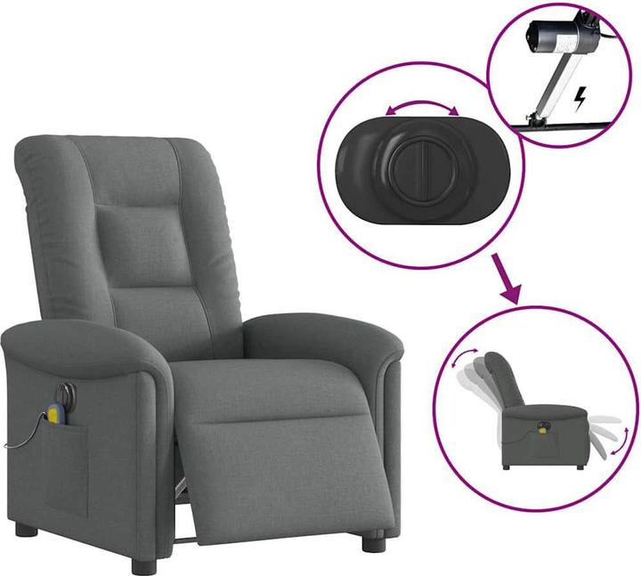 Actual product image VidaXL Massage chair electric dark grey fabric
