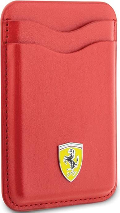 Actual product image Ferrari Wallet Card Slot FEWCMRSIR czerwony/red MagSafe Leather 2023 Collection
