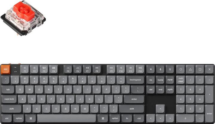 Keychron K5 Max RGB Red Switch Kabellose Low-Profile-Tastatur (schwarz) (K5M-H1).