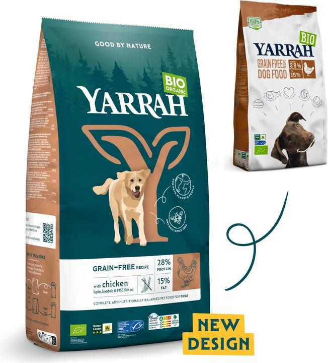 Immagine prodotto Yarrah Cibo secco per cani Pollo e Pesce Senza Grano (Adulto, 1 pz., 10000 g)