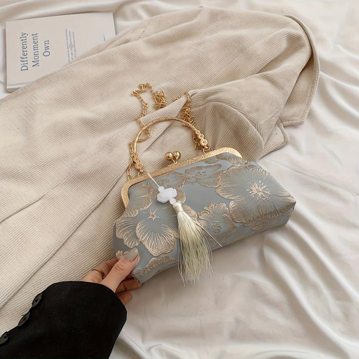 Only-Bags.Store Elegante Vintage-inspirierte Clutch Bag - perfekt für Abend und Bankett