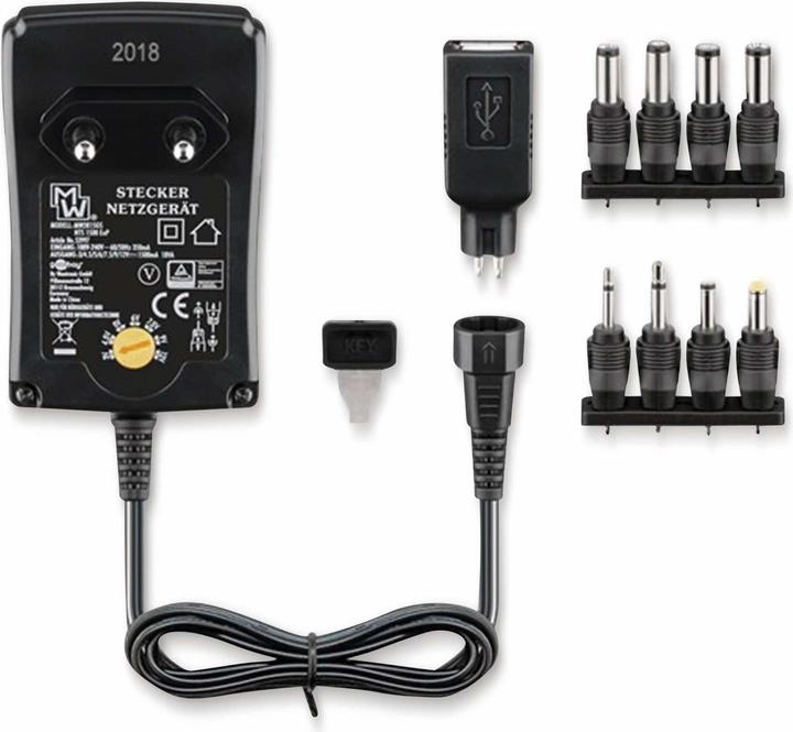 Produktbild Goobay 3 V - 12 V Universal-Netzteil 1.5A