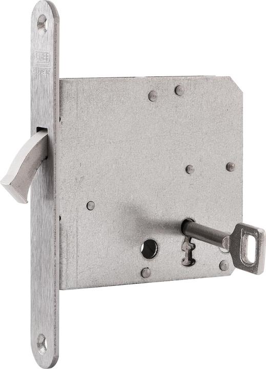 Actual product image Assa Abloy Sliding door lock w. nickel-plated curved bolt, BB, DM 55, round forend, stainless steel