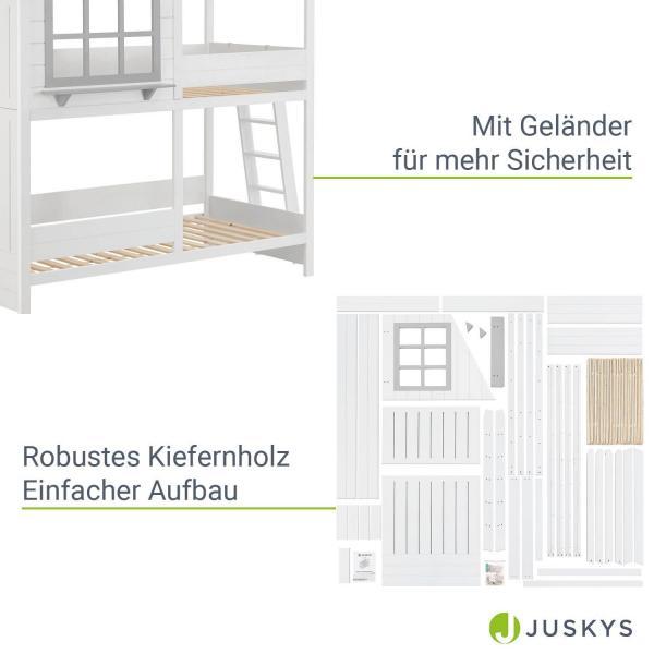 Actual product image Juskys Children's loft bed dream house with roof & ladder (90 x 200 cm)